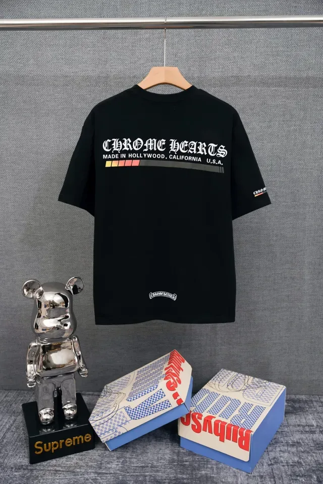 Chrome Hearts सफेद वर्टिकल प्रिंट ग्राफिक टी-शर्ट 2