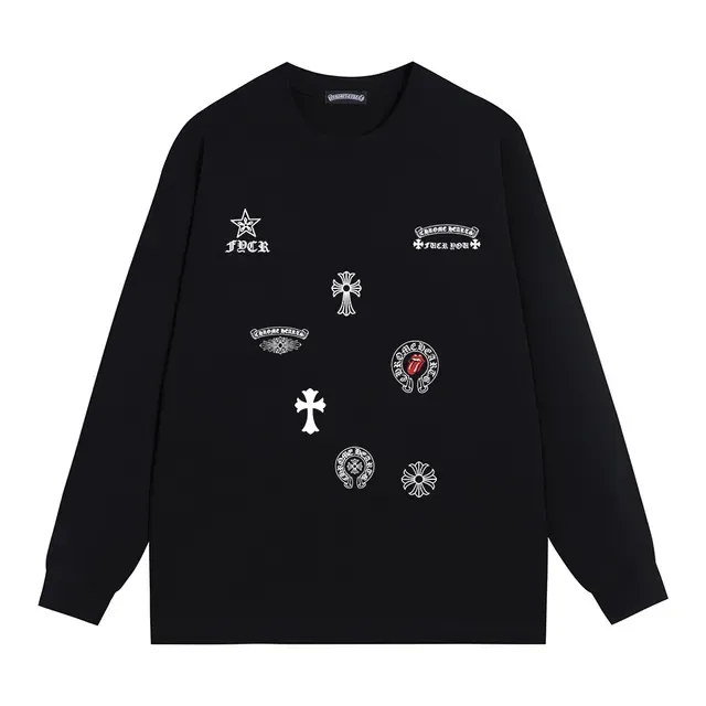 Chrome Hearts Multi-Logo Embroidered Black Crewneck Sweater 4