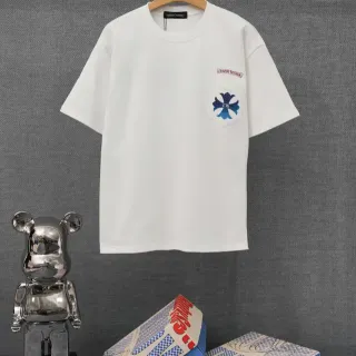 Chrome Hearts Pocket Embroidered Flower Logo White T-Shirt
