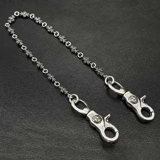 Chrome Hearts चांदी स्टारबर्स्ट-लिंक चेन पॉलिश्ड मेटल हार