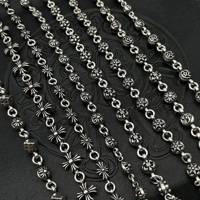 Chrome Hearts Colier Chaîne Starburst-Link en Argent Métal Poli 5