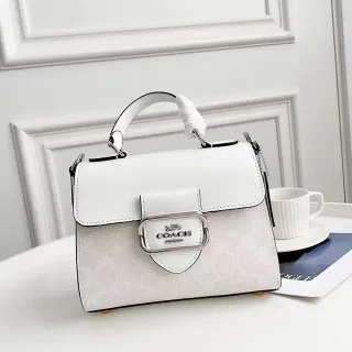 Coach Tabby White Monogram-Printed Structured Top-Handle Tote Bag