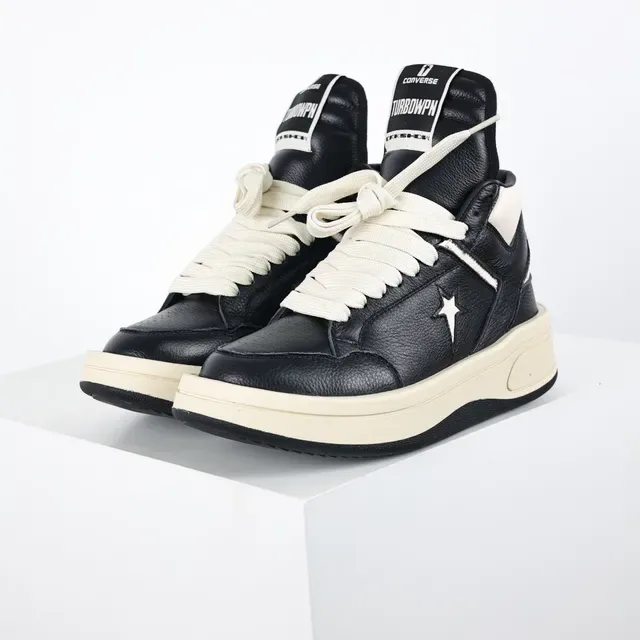 Converse Black Beige High-Top Leather Upper Lifestyle Sneakers 2