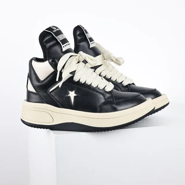 Converse Black Beige High-Top Leather Upper Lifestyle Sneakers 3