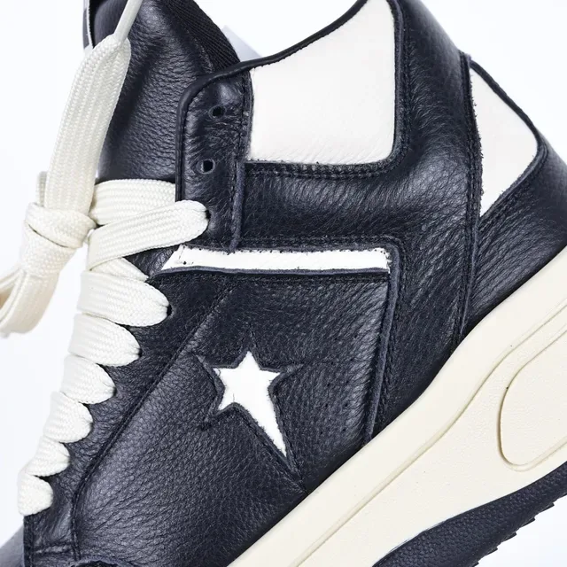 Converse Black Beige High-Top Leather Upper Lifestyle Sneakers 6