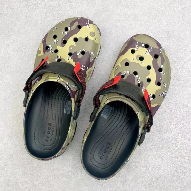 Crocs 多色 红色 迷彩 印花 可调节 带 洞洞鞋 8