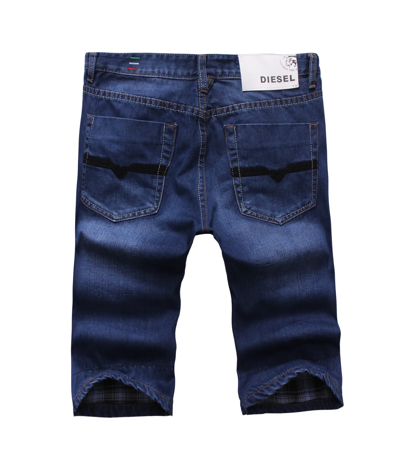 Diesel Blue Navy Distressed Rolled-Cuff Shorts 10