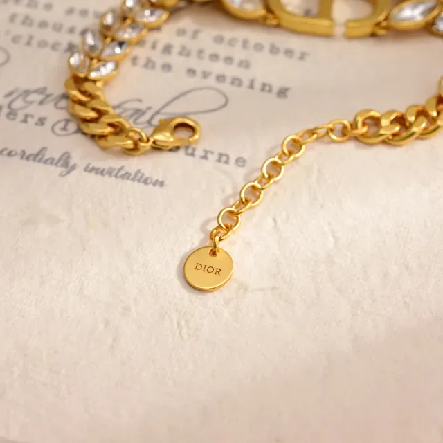 Dior 30 Montaigne Prestige Gold-Tone Crystal Bracelet 4