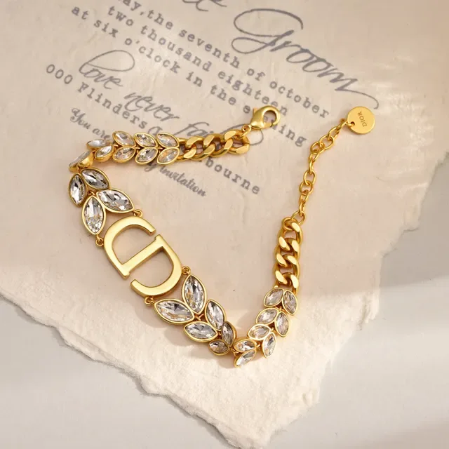 Dior 30 Montaigne Prestige Gold-Tone Crystal Bracelet 5