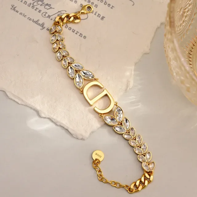 Dior 30 Montaigne Prestige Gold-Tone Crystal Bracelet 6