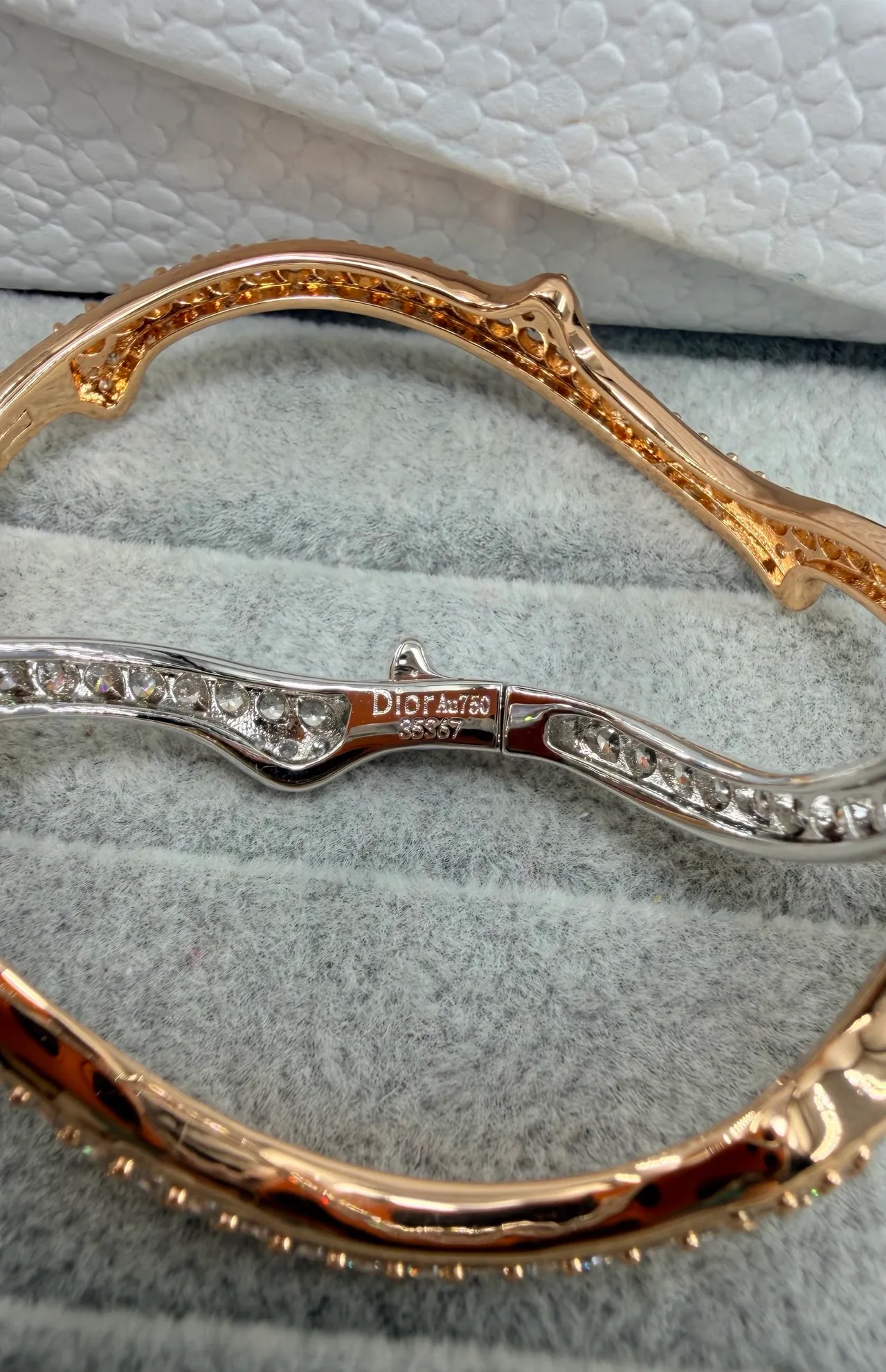 Dior Asymmetrical Pavé Crystal Openwork Bracelets 4