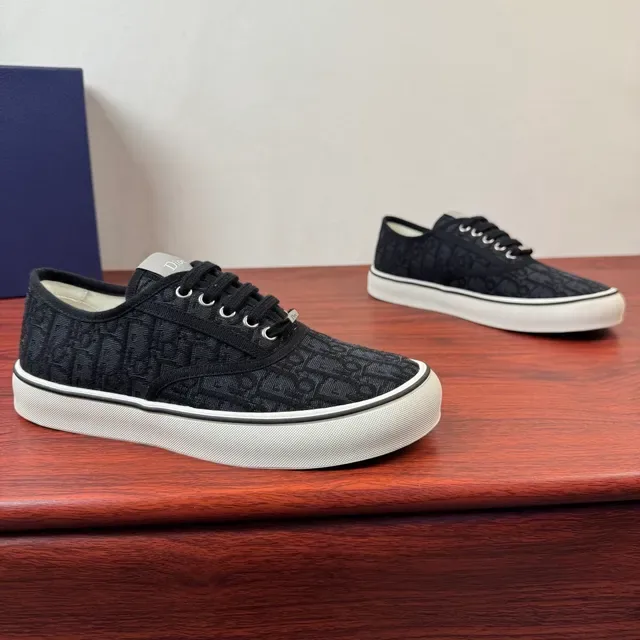Dior B22 Noir Blanc monogramé jacquard partie supérieure semelle plate style vulcanisé style de vie sneakers 2