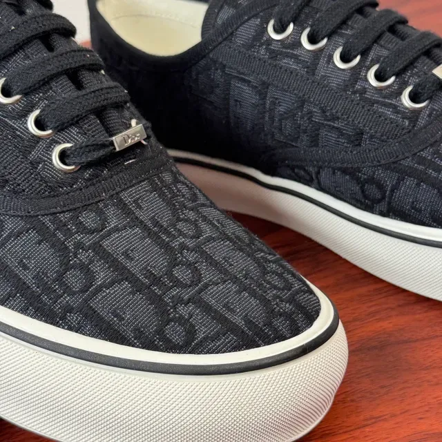 Dior B22 Noir Blanc monogramé jacquard partie supérieure semelle plate style vulcanisé style de vie sneakers 5