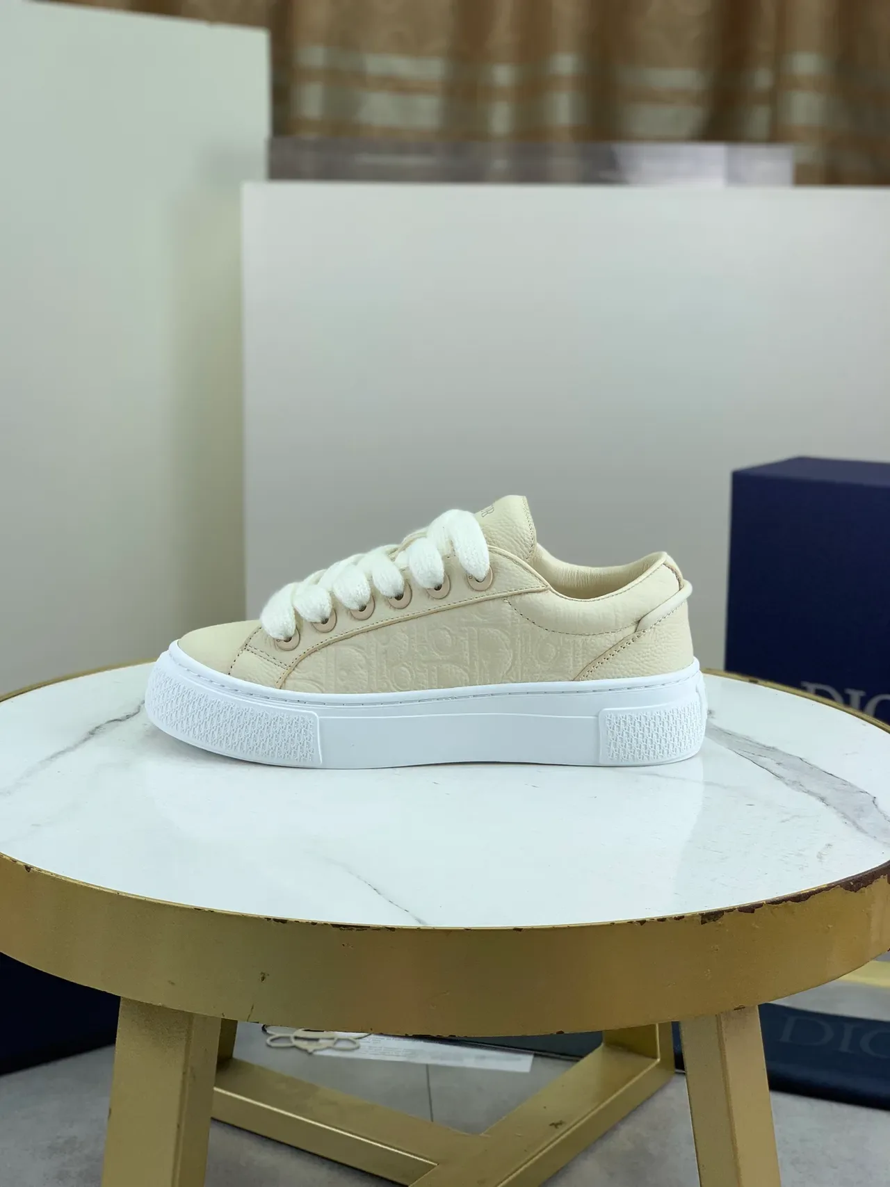 Dior B23 Beige Embossed Monogram Lifestyle Sneakers 5