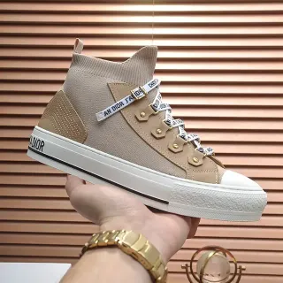 Dior B23 米色针织高帮生活休闲鞋