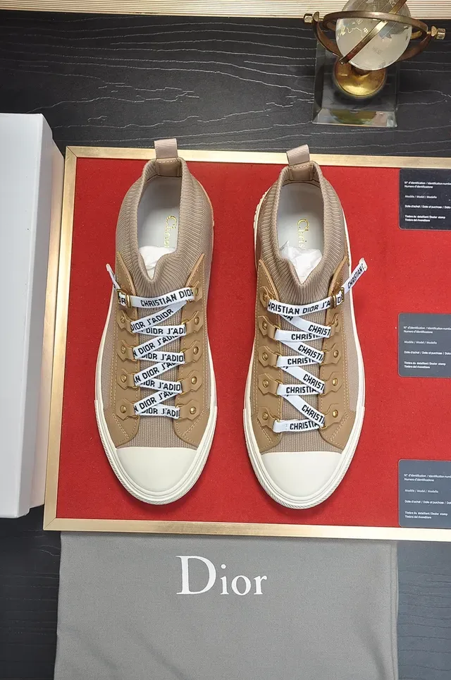 Dior B23 Beige Knit High-Top Lifestyle Sneakers 5