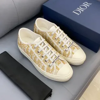 Dior B23 Monogram Print Sneakers Lifestyle Off-Blanc et Or