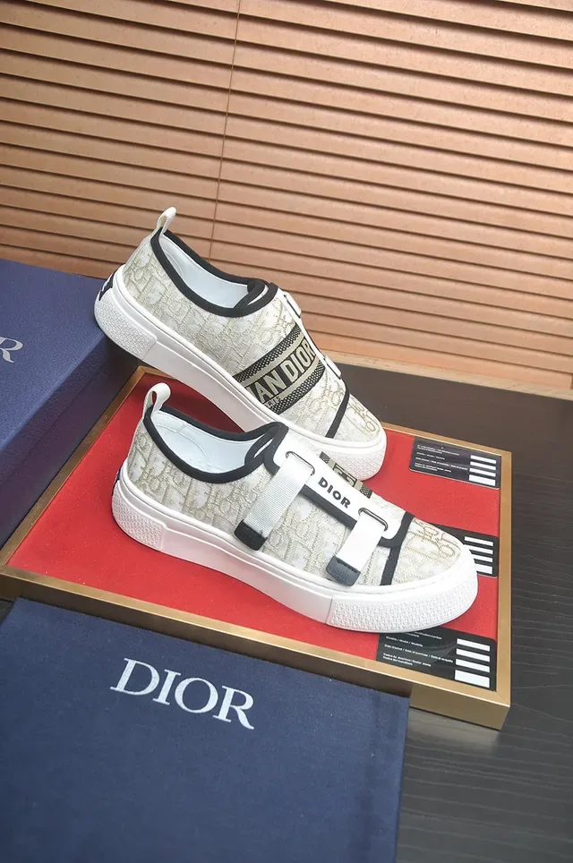 Dior B23 Off-White Jacquard Strap Lifestyle Sneakers 4