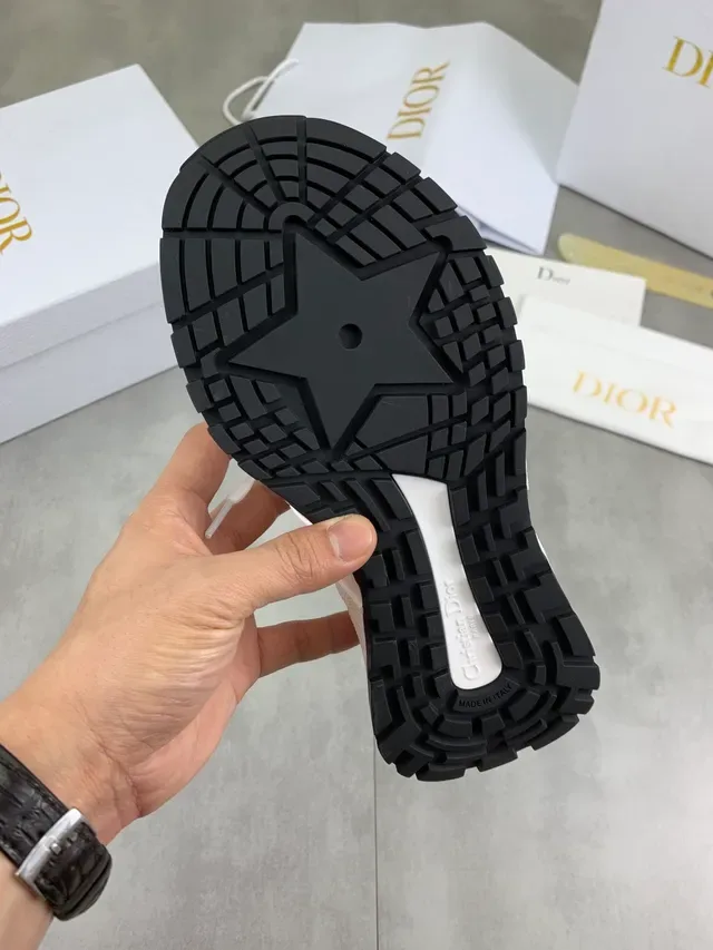 Dior B23 White Black Knit Upper Lace-Up Lifestyle Sneakers 2