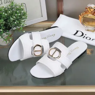 Dior B27 দ্বি-স্ট্র্যাপ CD বাকল সাদা ক্যাজুয়াল স্যান্ডেল