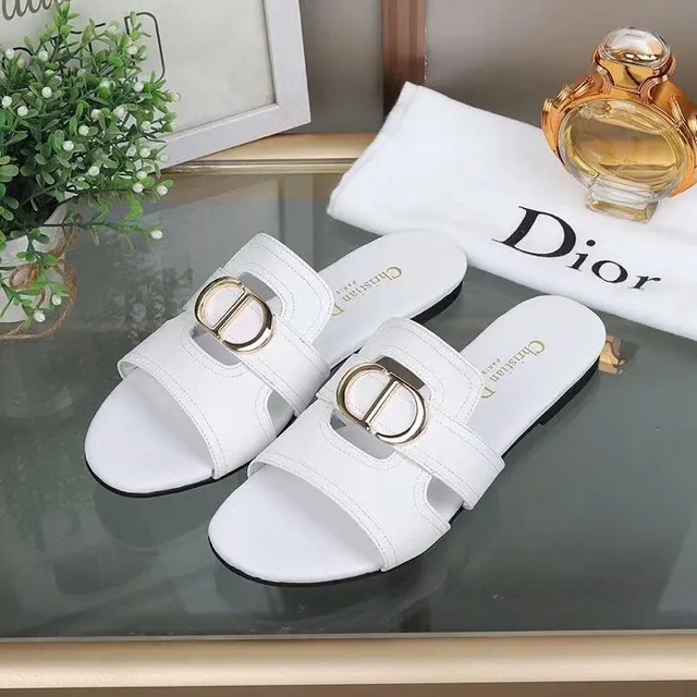 Dior B27 doble correa CD hebilla blanco casual sandalias 2