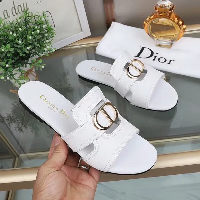 Dior B27 doble correa CD hebilla blanco casual sandalias 3