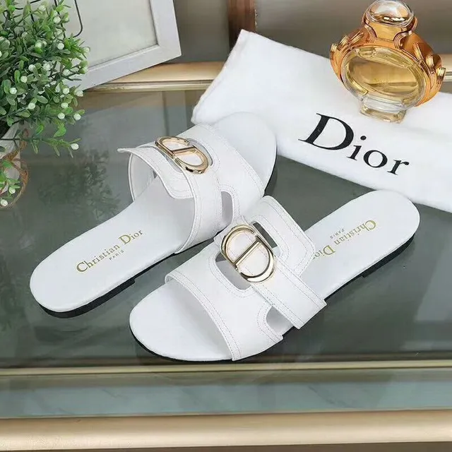 Dior B27 doble correa CD hebilla blanco casual sandalias 4