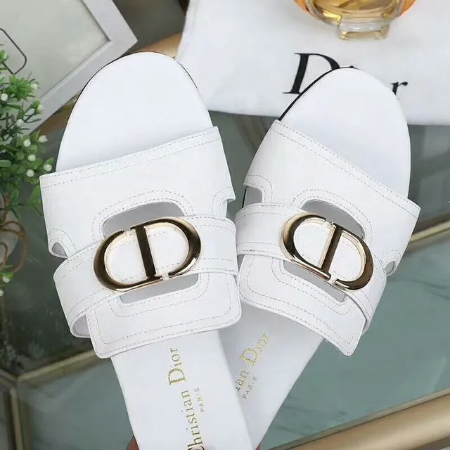 Dior B27 doble correa CD hebilla blanco casual sandalias 5