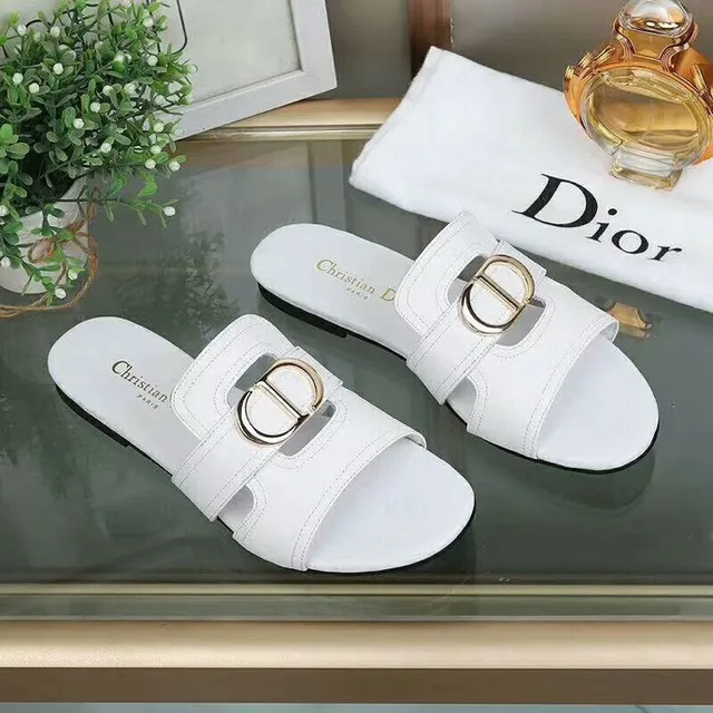 Dior B27 doble correa CD hebilla blanco casual sandalias 8