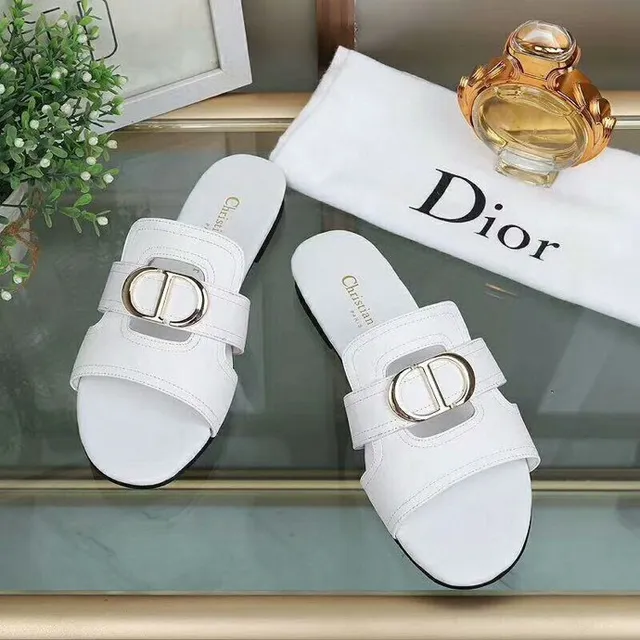Dior B27 doble correa CD hebilla blanco casual sandalias 9