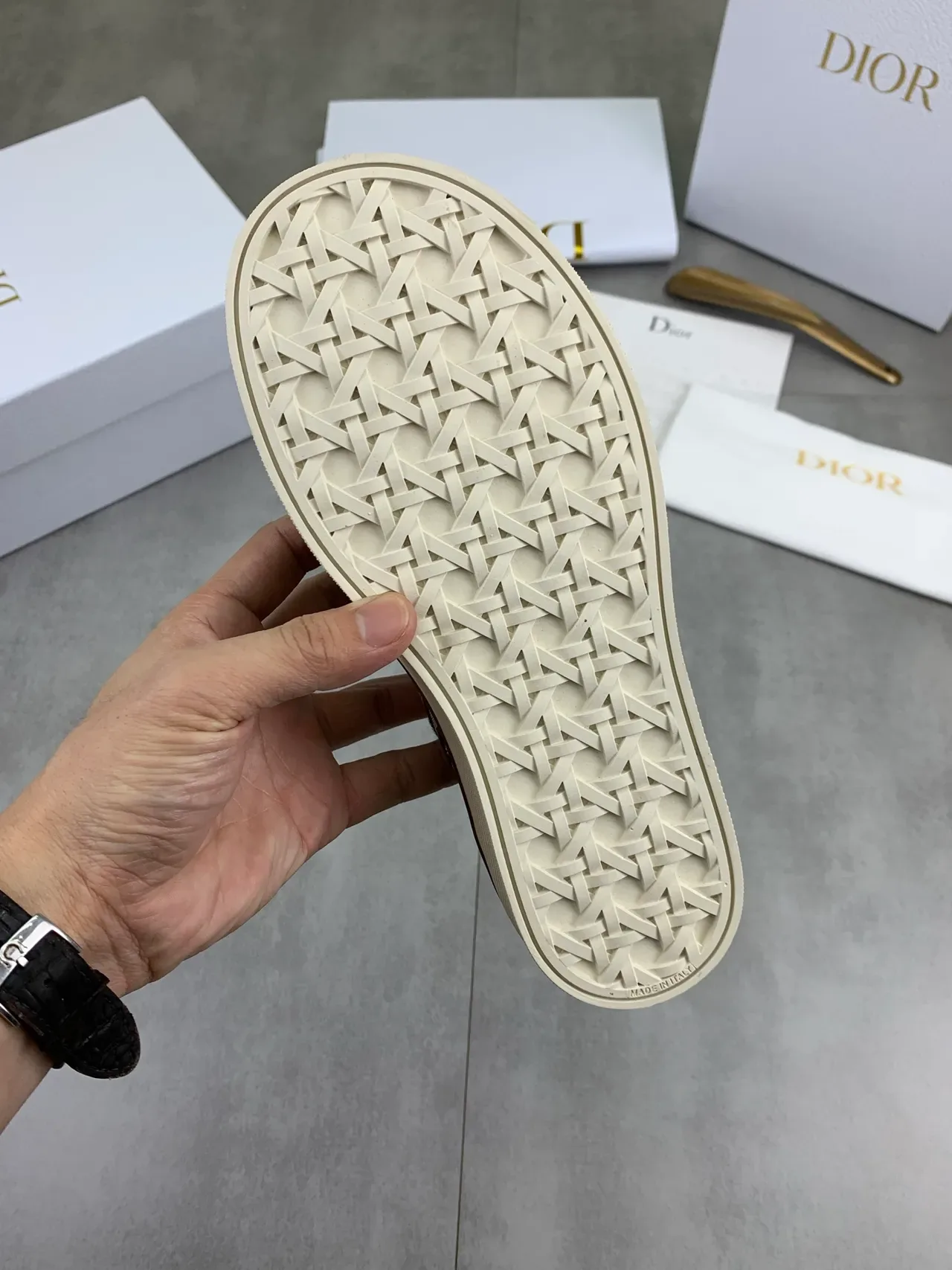 Dior米色棕色印花帆布懒人鞋生活休闲鞋 3