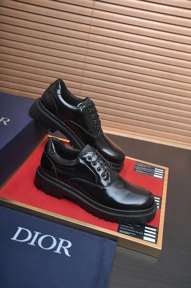 Dior Black Glossy Patent Leather Upper Chunky Lug Sole Oxford Shoes 4