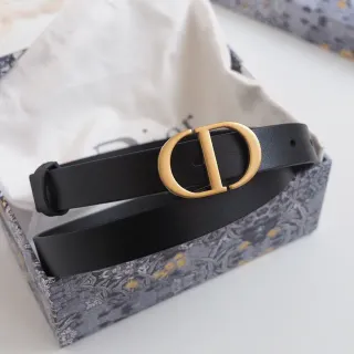 Dior Noir Or Slim CD Monogram Boucle Cuir Ceinture