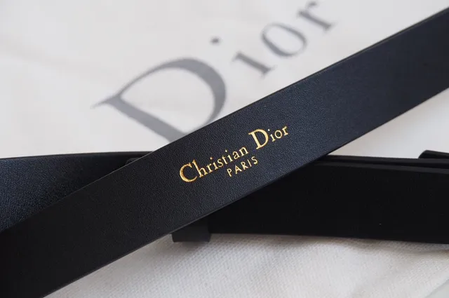 Dior Noir Or Slim CD Monogram Boucle Cuir Ceinture 4