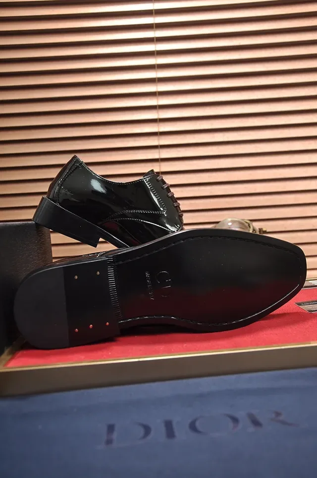 Dior Black Patent Leather Cap-Toe Oxford Shoes 3