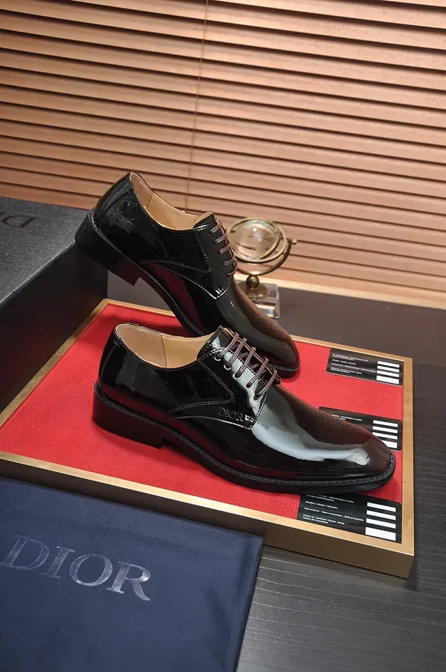 Dior Black Patent Leather Cap-Toe Oxford Shoes 4