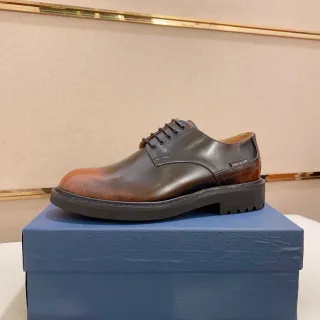 Dior Marrom Preto Dois Tons Couro Poli Sola Chunky Lug Oxford Sapatos