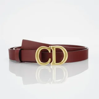 Dior CD Belt Bordeaux Gold-Tone Cuir