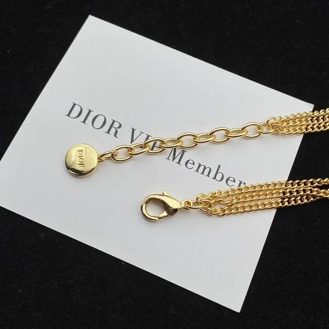 Dior Double-Chain Gold-Tone D-Logo Bracelet 6