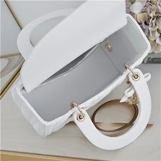 Dior Lady Dior বেইজ কোয়িল্টেড ক্যানেজ টপ-হ্যান্ডেল টোট ব্যাগ 3