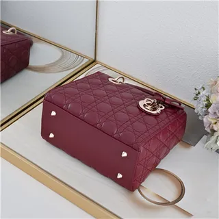 Dior Lady Dior বেইজ কোয়িল্টেড ক্যানেজ টপ-হ্যান্ডেল টোট ব্যাগ 22