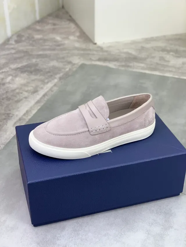 Dior Loafer daim beige et blanc Penny Strap 4