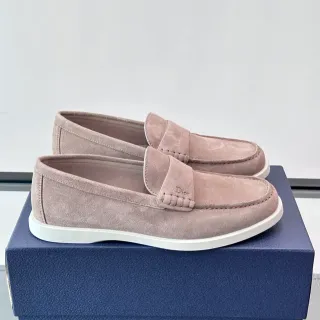 Dior Loafer daim beige et blanc supérieur Penny Strap Loafer