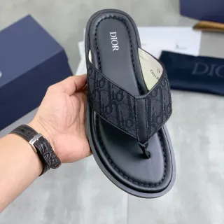 Dior Monogram Lona Sandalia Thong