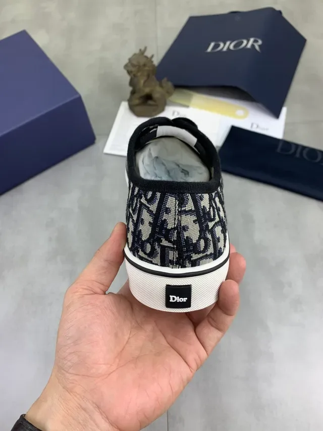 Dior Navy Beige Monogram Canvas Low-Top Lifestyle Sneakers 3