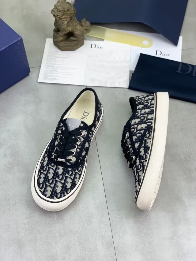 Dior Navy Beige Monogram Canvas Low-Top Lifestyle Sneakers 5