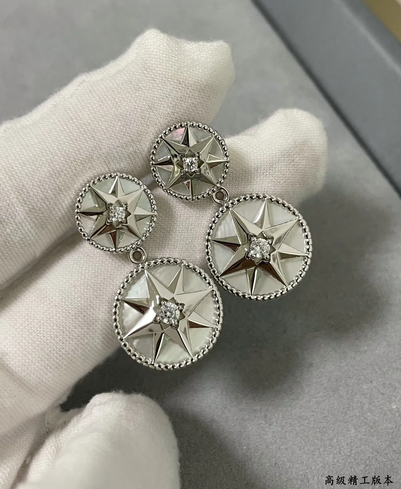 Dior Rose des Vents boucles d'oreilles à motif étoile à double goutte 7