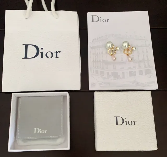 Dior Tribales Gold-Tone Double Pearl Dangle Earrings 4