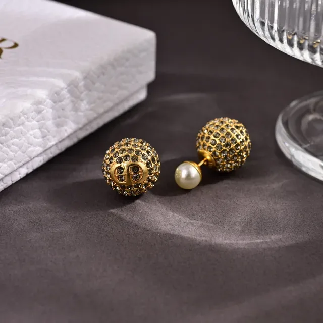 Dior Tribales Matte Gold-Tone Crystal and Pearl Double-Sided Earrings 2