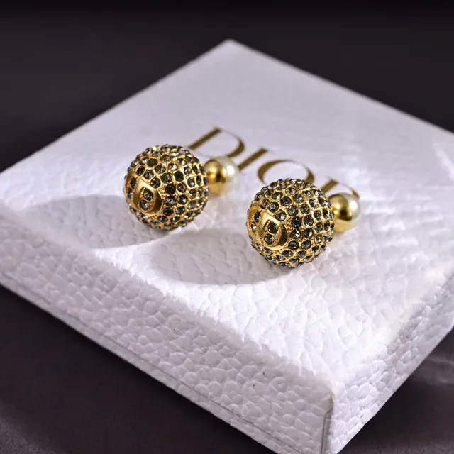 Dior Tribales Matte Gold-Tone Crystal and Pearl Double-Sided Earrings 4